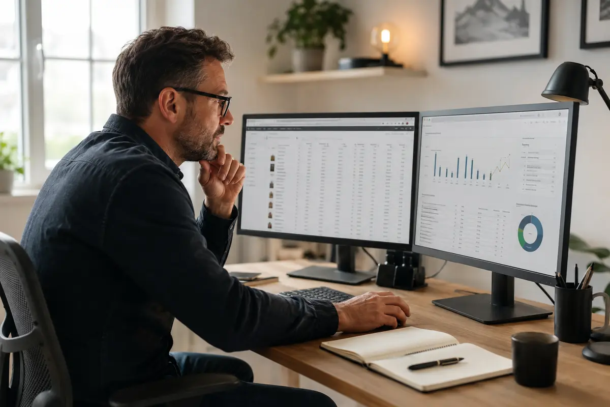 Mannelijke specialist werkt aan productdata